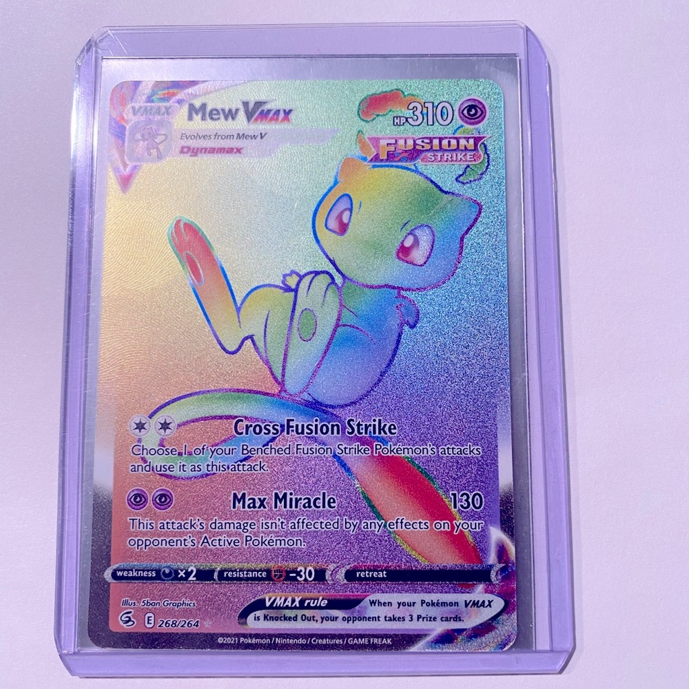 Pokemon Mew VMax Rainbow Rare card - pristine
